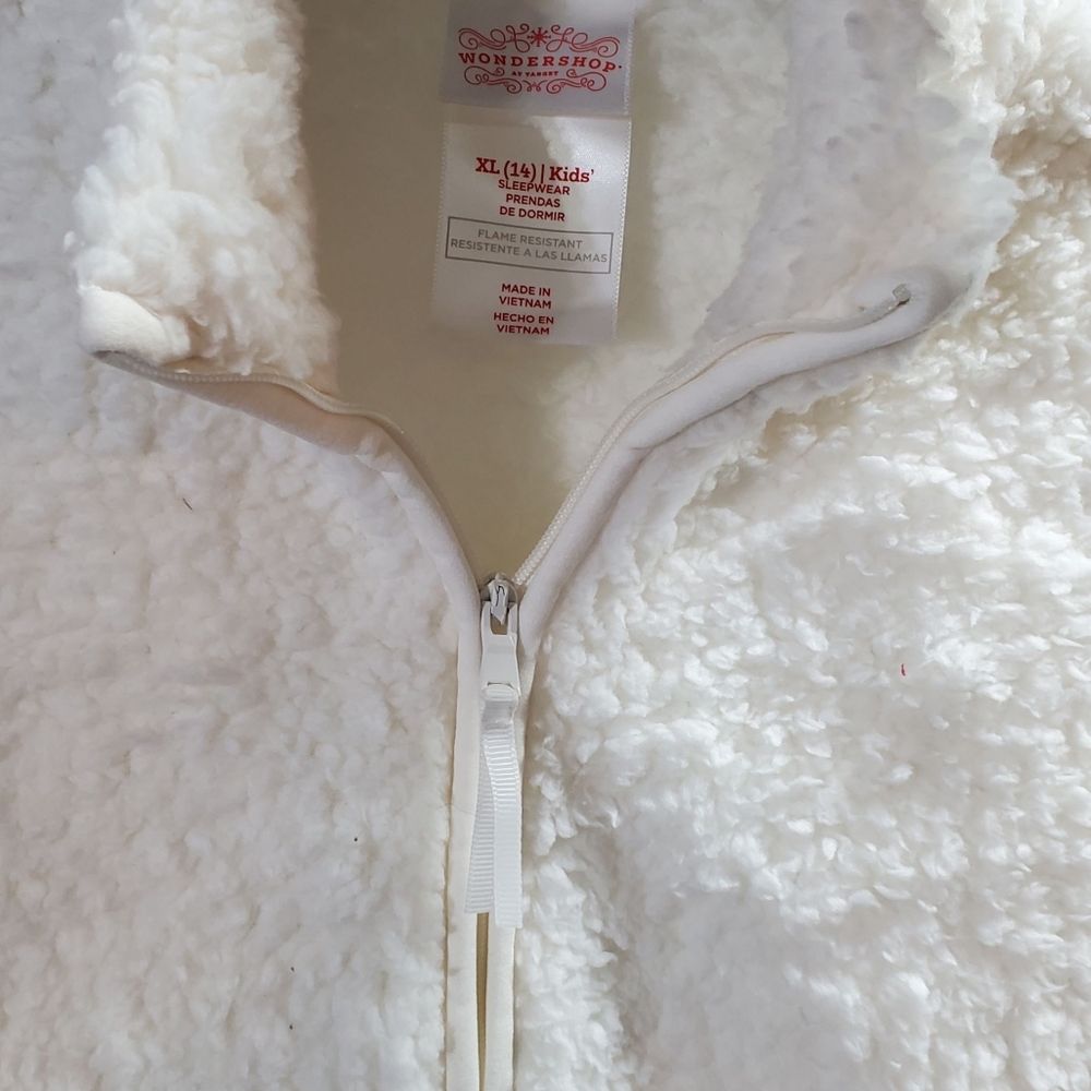 Wonder Nation - Girls XL/14 White Fleece Pullover Sleepwear - Picture 7 of 10